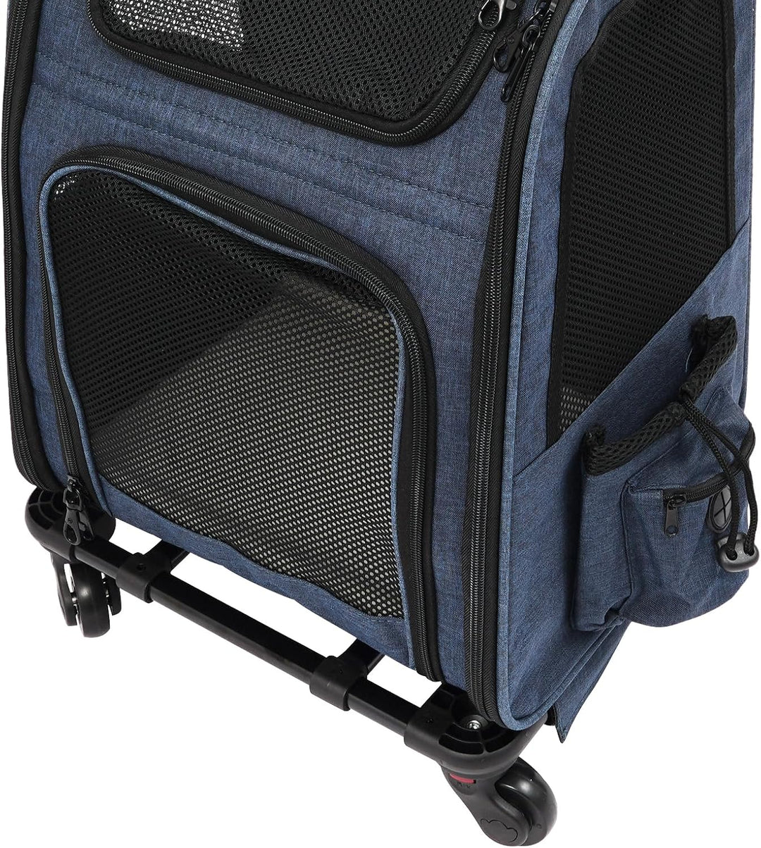 Hunderucksack mit Trolley, 2 in 1 Erweiterbar Hundetransportbox mit Rädern, Grosse Katzenrucksack bi