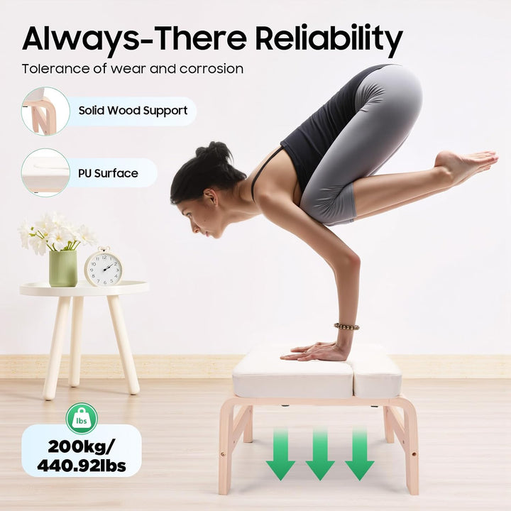 Yoga Kopfstandhocker, Rutschfester Inversion Bank, Hocker für die Haltung des Birnbaums, Fitnessgerä