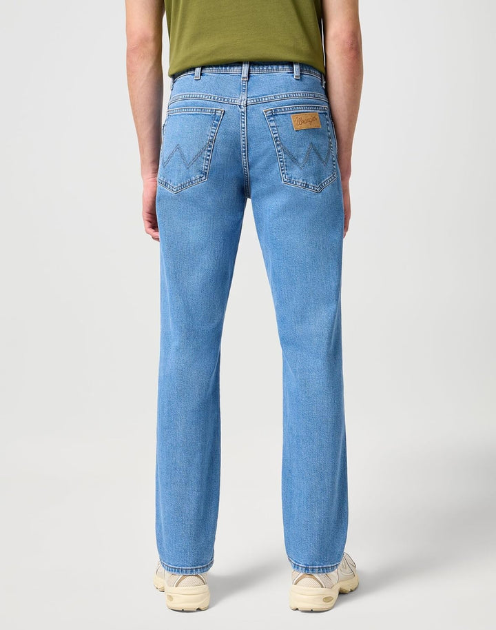 Wrangler Herren Jeans Texas - Regular Fit - Blau - Arm Strong W29-W50 Stretch 30W / 30L Good Shot, 3