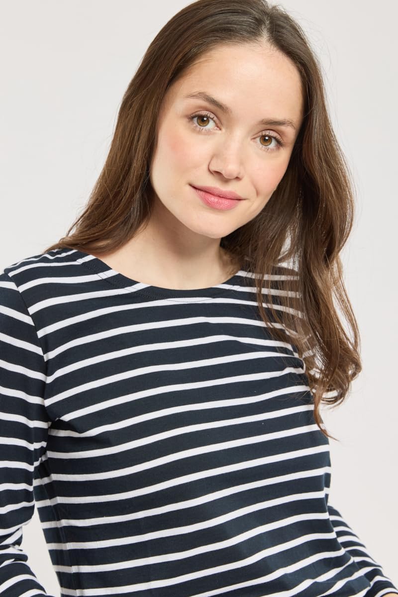 Armor Lux Damen Marinière Plozévet Femme Langarmshirt L Mehrfarbig (Rich Navy/Blanc Bi8), L Mehrfarb
