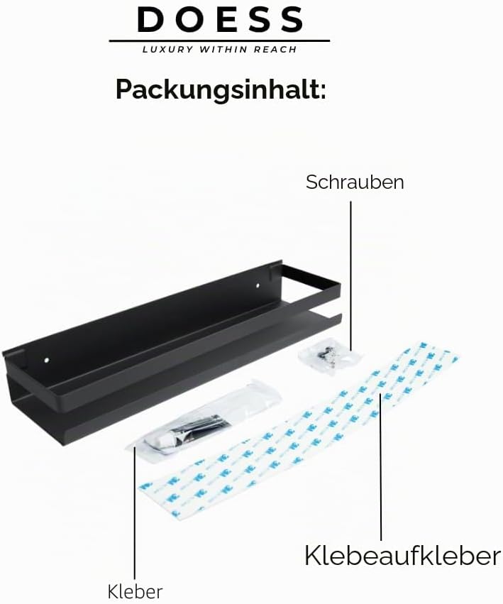 Duschkorb – Badezimmerregal – Duschregal – Shampoo-Halter – Duschkorb ohne Bohren – rechteckiger dus