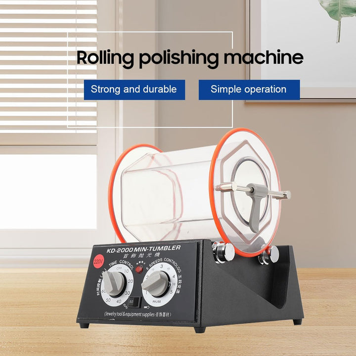 SUDEG Poliermaschinen Poliertrommel Kugelmühle Rotationspolierer Poliermaschine mit Timer,Rotary Tum
