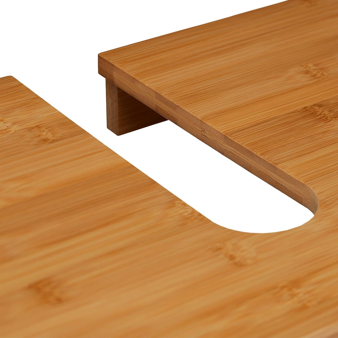 Relaxdays Waschbeckenunterschrank LAMELL, 2 Türen, Waschbecken & Waschtisch, Bambus & MDF, HBT: 60 x