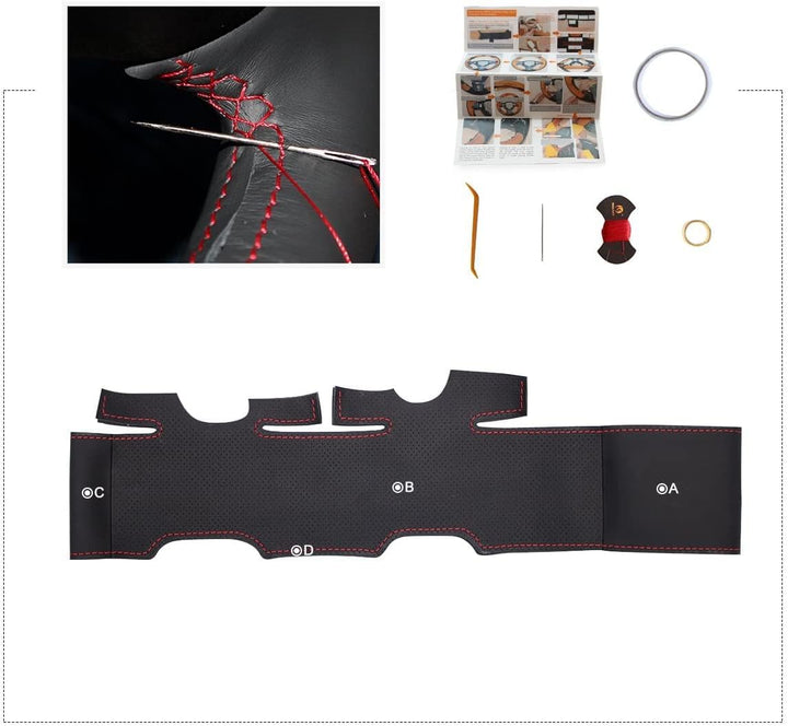 MEWANT Lenkradbezug für Benz W203 C-Klasse 2001-2007 C32 AMG 2002-2003 Lenkradhülle aus Kunstleder M
