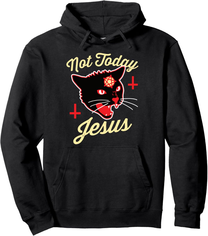 Satanische Katze Hail Satan Death Metal Teufel Halloween Pullover Hoodie
