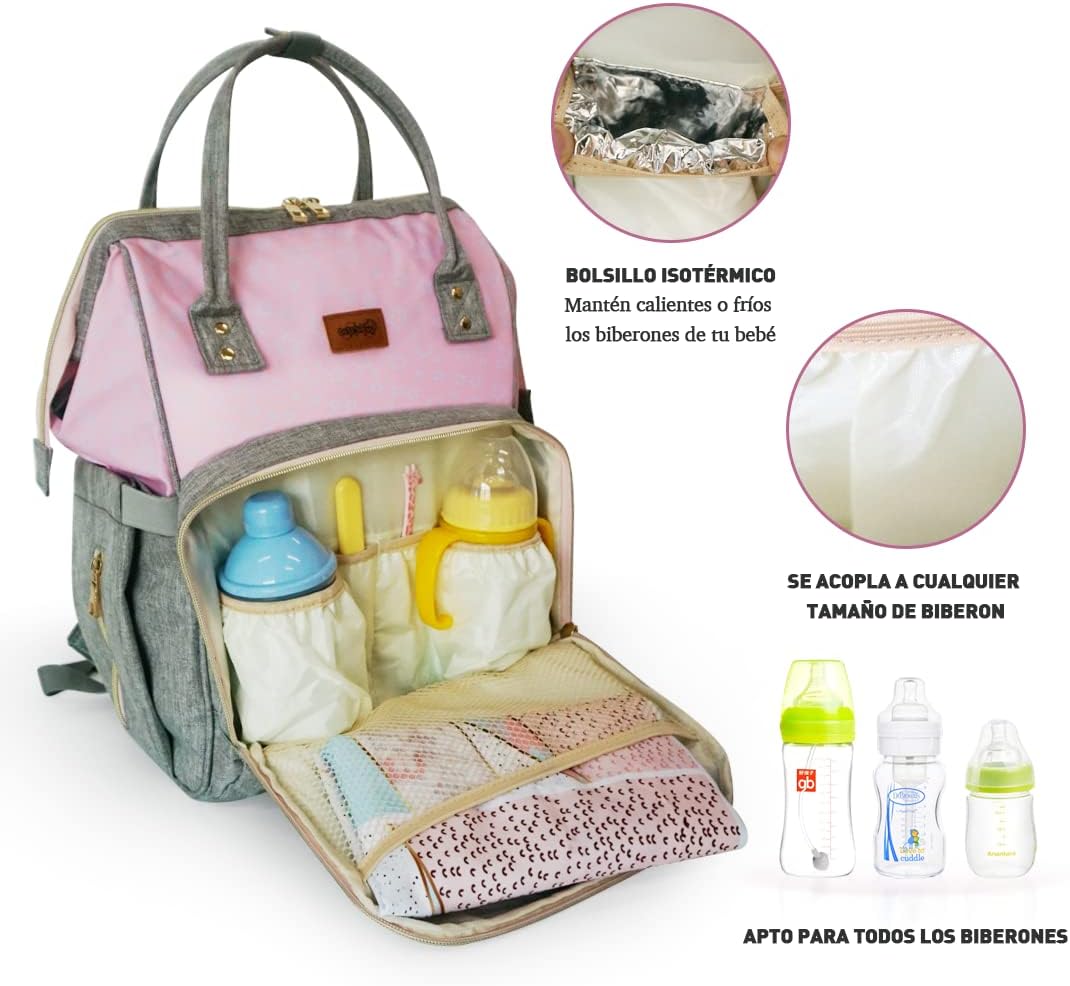 Wasserdichte Tasche für Kinderwagen, mit tragbarer Wickelunterlage, multifunktionaler Rucksack für K