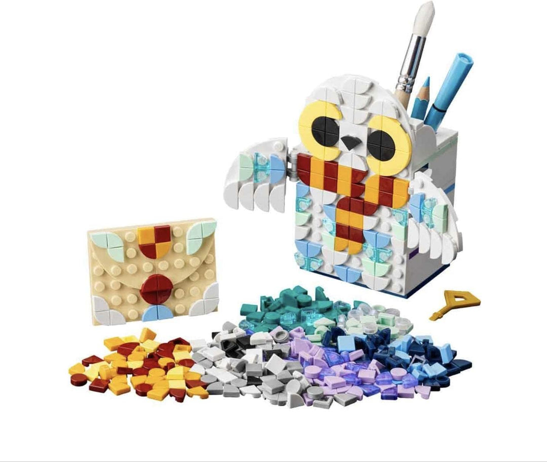 LEGO 41809 DOTS Hedwig Stiftehalter, Harry Potter Eule, Bleistifthalter und Notizhalter als Schreibt