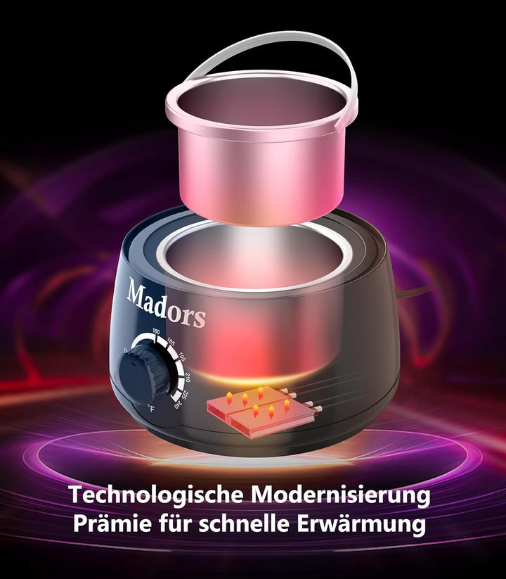 Madors Wachswärmer Warm Wax maschine enthaarung - Waxing Maschine für Wachs Haarentfernung Perlen fü