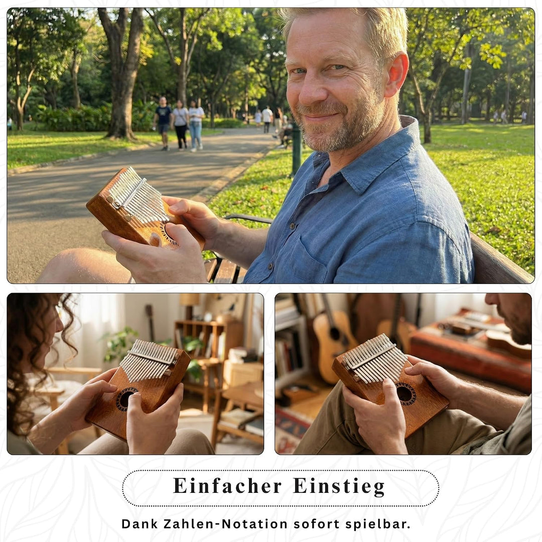 Newlam Kalimba Daumenklavier 17 Tasten Musikinstrument, Fingerklavier Instrument Klaviergeschenk für