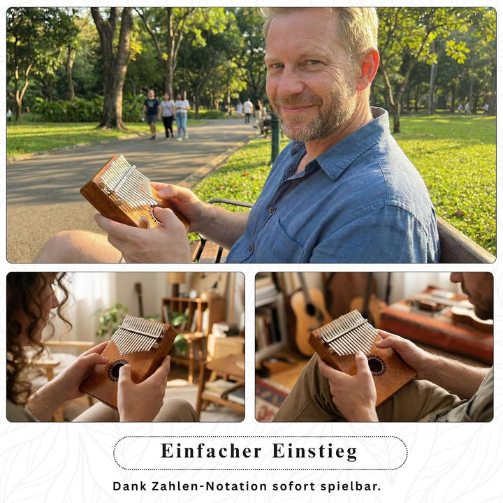 Newlam Kalimba Daumenklavier 17 Tasten Musikinstrument, Fingerklavier Instrument Klaviergeschenk für