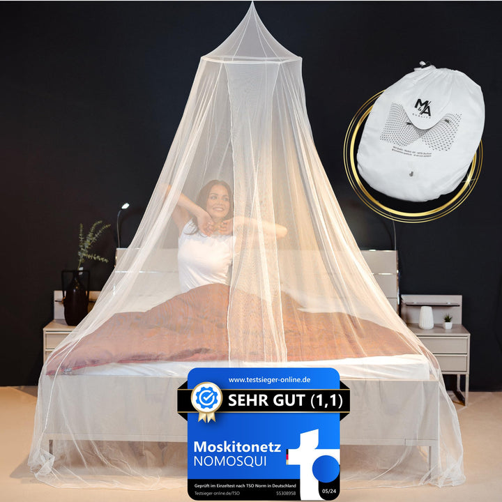 Moskitonetz Bett - Mückennetz Outdoor & Zuhause - Fliegennetz für Doppelbett & Einzelbett - Mosquito