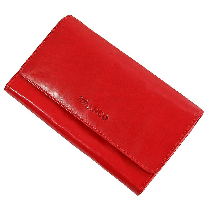 GoBago Branco Damen Leder Geldbörse 17 cm lang, Portemonnaie aus Rindleder 6 Farben, Geldbeutel mit