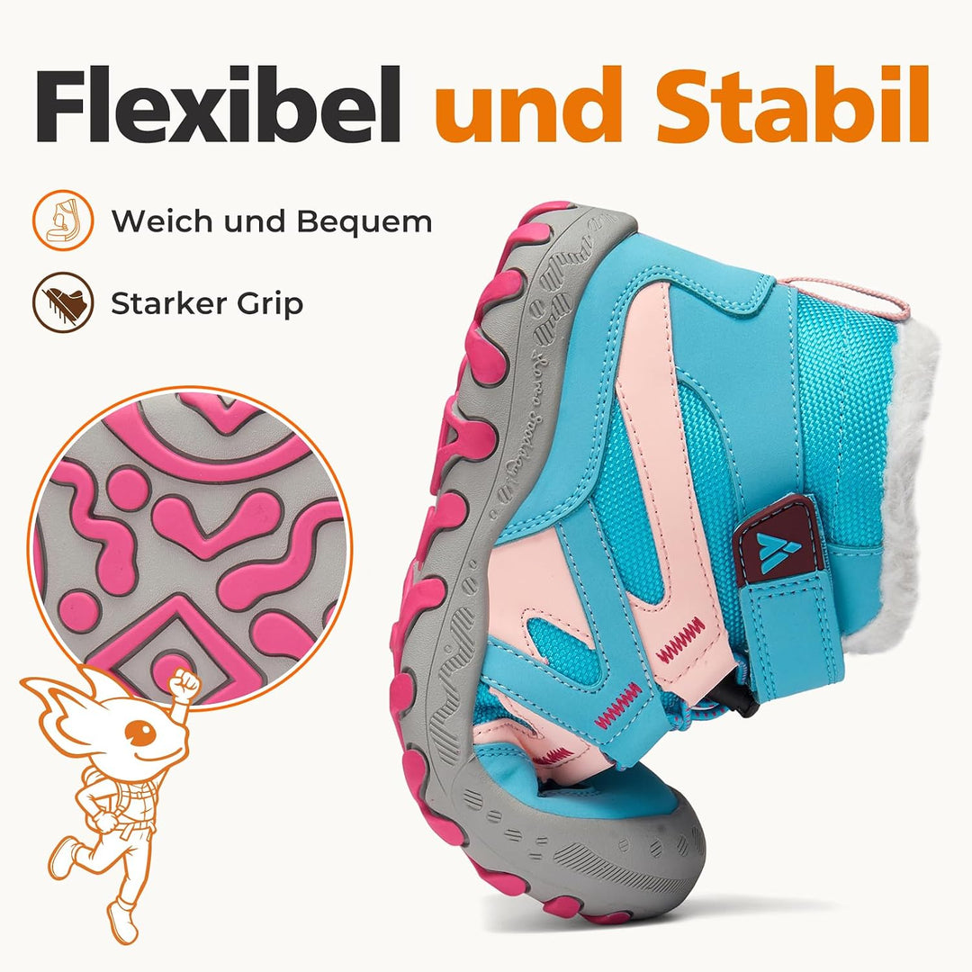 Mishansha Winterschuhe Jungen Winterstiefel Mädchen Boots Kinder Warme Gefüttert Schneestiefel Outdo
