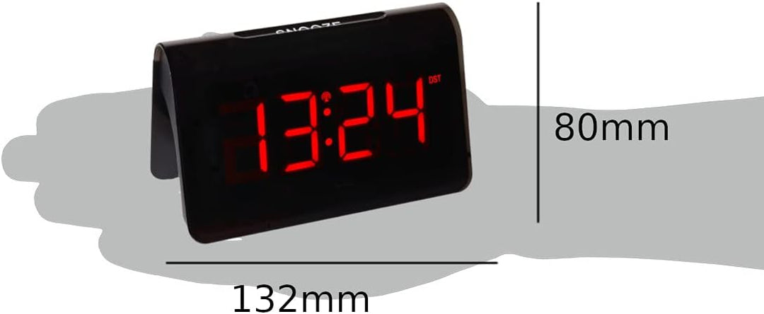 TFA Dostmann ICON Digitaler Funk-Wecker, 60.2543.05, Weckalarm mit individueller Snooze-Dauer, 2 Hel