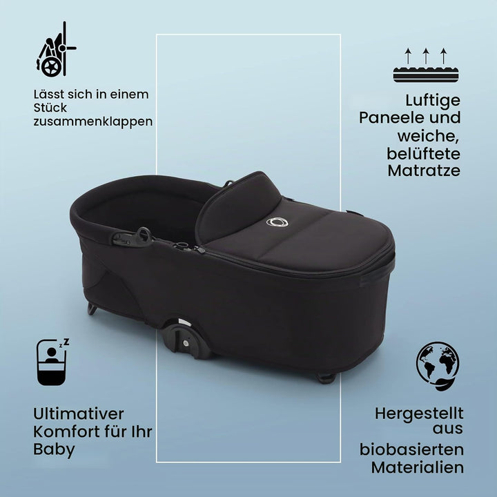 Bugaboo Dragonfly Liegewanne mit Lüftungsfenstern, einhändig faltbar in jeder Position, kompatibel m