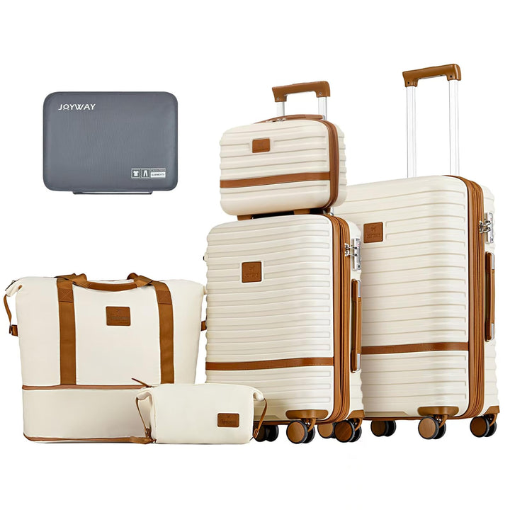 Joyway Gepäckset Weiss / Braun Carry-On 20-Inch, Weiss / Braun Carry-On 20-Inch