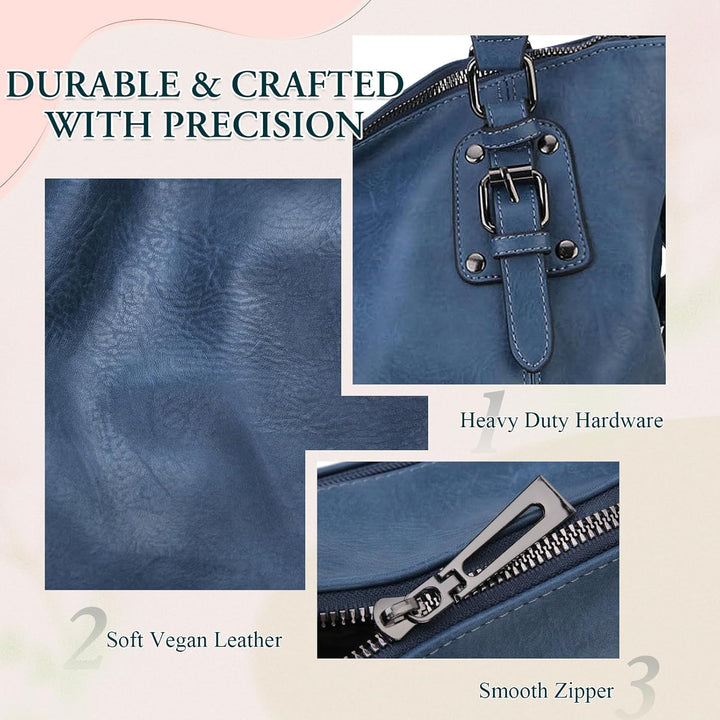 MayBlosom Damen Handtasche, Hobo Tasche Shopper PU leder Umhängetasche Schultertasche Geldbörse für