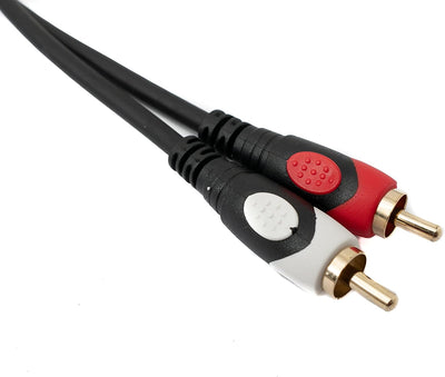 System-S Cinch 2 RCA Kabel 30 m Stecker zu Stecker Stereo AV Adapter in Schwarz