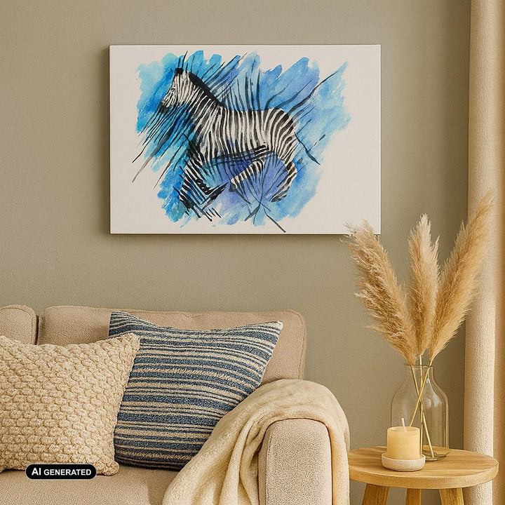 Bilder auf Leinwand 100x70cm Leinwandbild Zebra Streifen Tierwelt Pelz Gross Wanddeko Bild Schlafzim