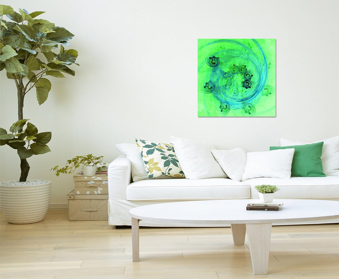 Paul Sinus Art Modernes Wandbild Abstrakt042_60x60cm Abstrakte Kunst Kunstdruck auf Leinwand Zeitlos