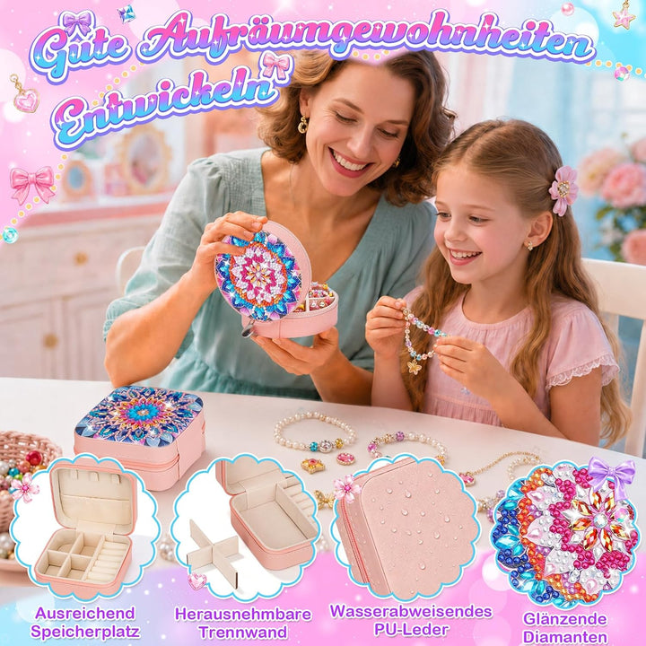 Diamond Painting Kinder Schmuckkästchen Mädchen Basteln Geschenk 8-12 Jahre | Bastelset Geschenk für