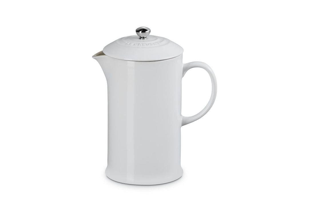 Le Creuset Französische Presse aus Steingut, 625 ml 27 oz weiss, 27 oz Weiss