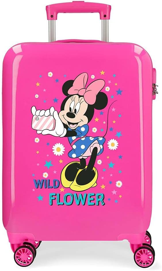 Disney Minnie Wild Flower Kabinentasche, Rosa, 38 x 55 x 20 cm, starrer ABS-Kombinationsverschluss s