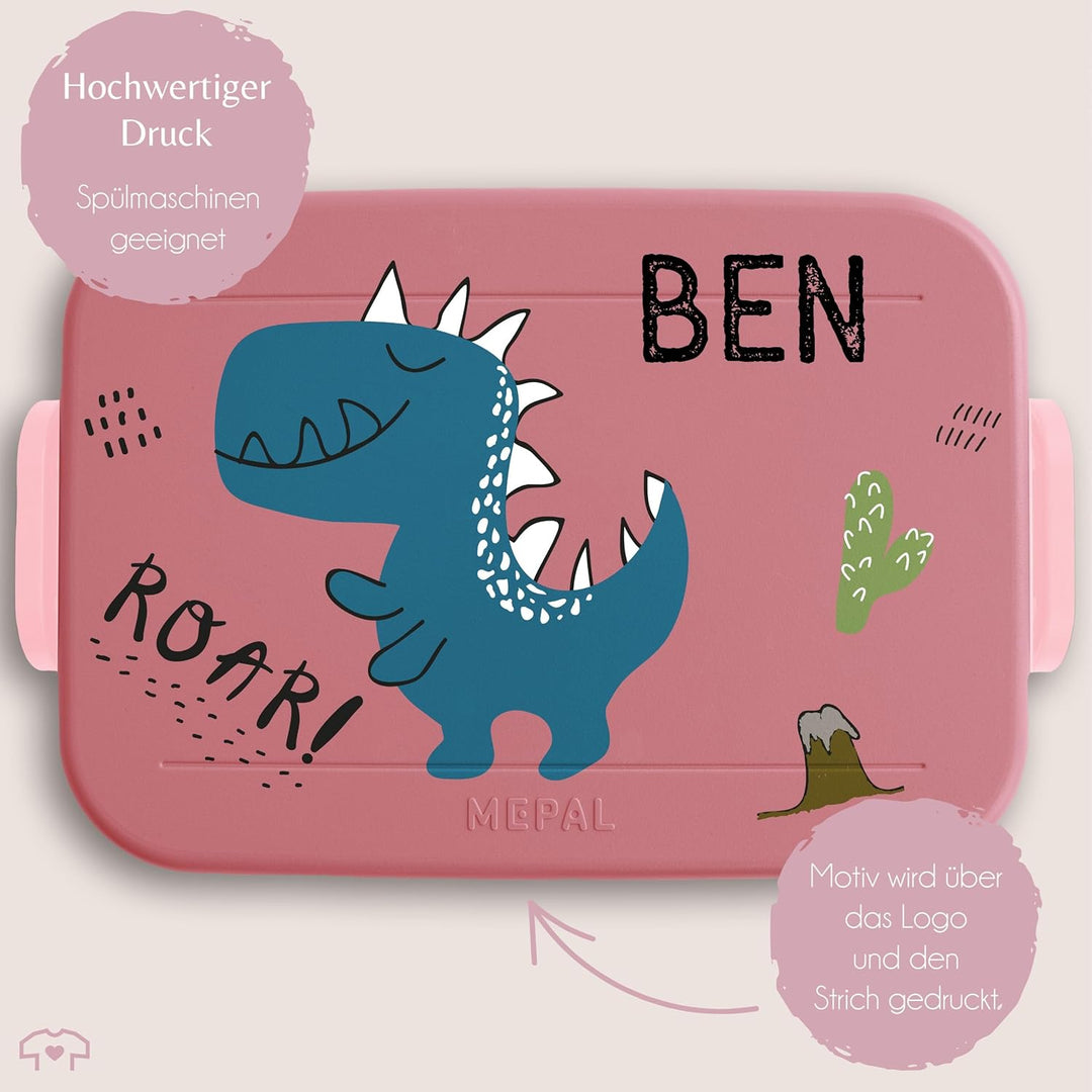 Bento Box Midi für Mepal Bentobox - Kinder Dino Brotbox Dinosaurier Lunchbox Dinosaurus Vesperdose D