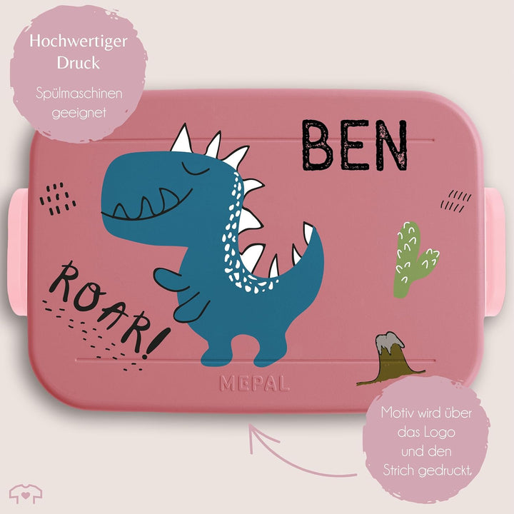Bento Box Midi für Mepal Bentobox - Kinder Dino Brotbox Dinosaurier Lunchbox Dinosaurus Vesperdose D