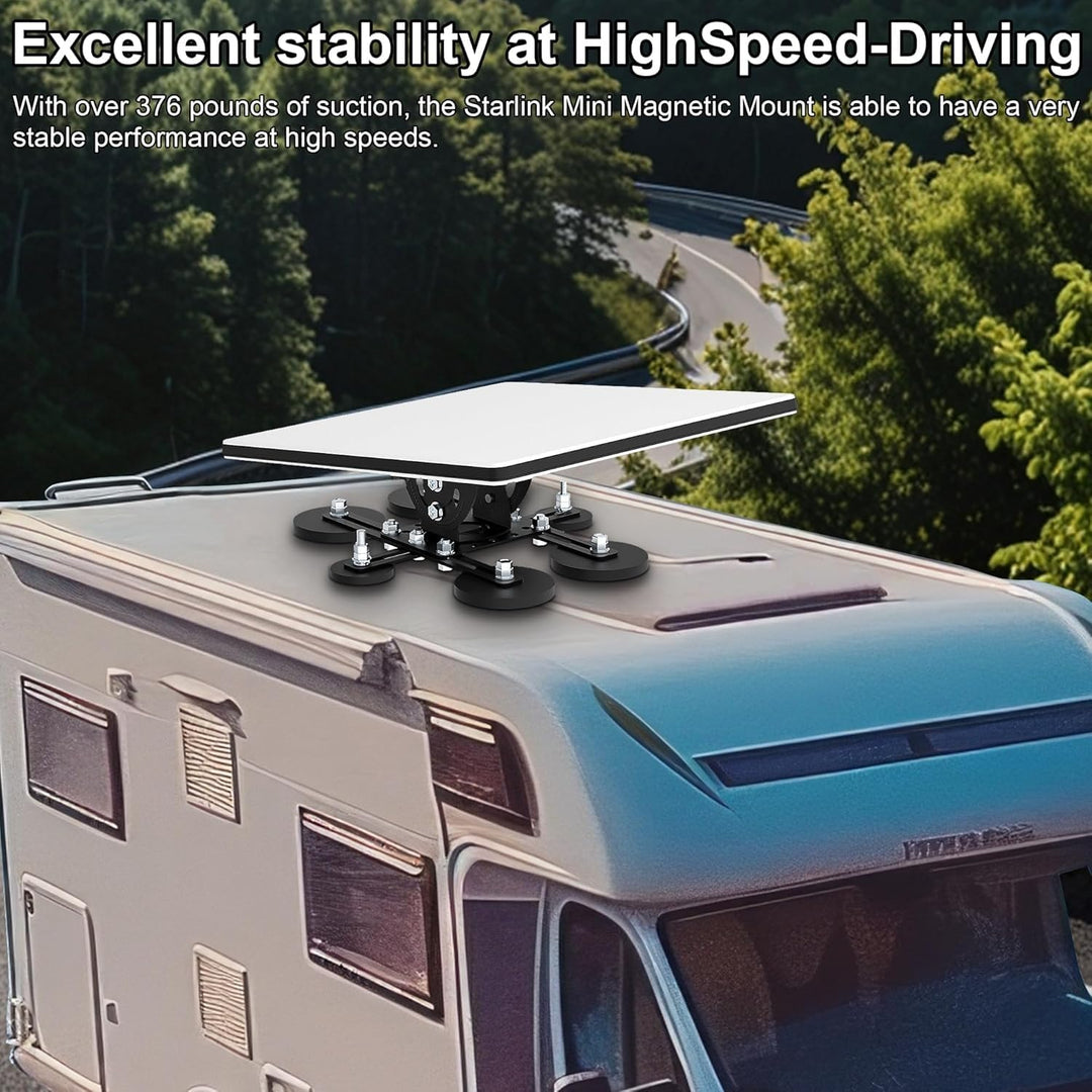 Starlink Mini Magnetic Roof Mount, Adjustable Tilt 160 Degree,6 Magnetic Bases with 211 lbs Suction
