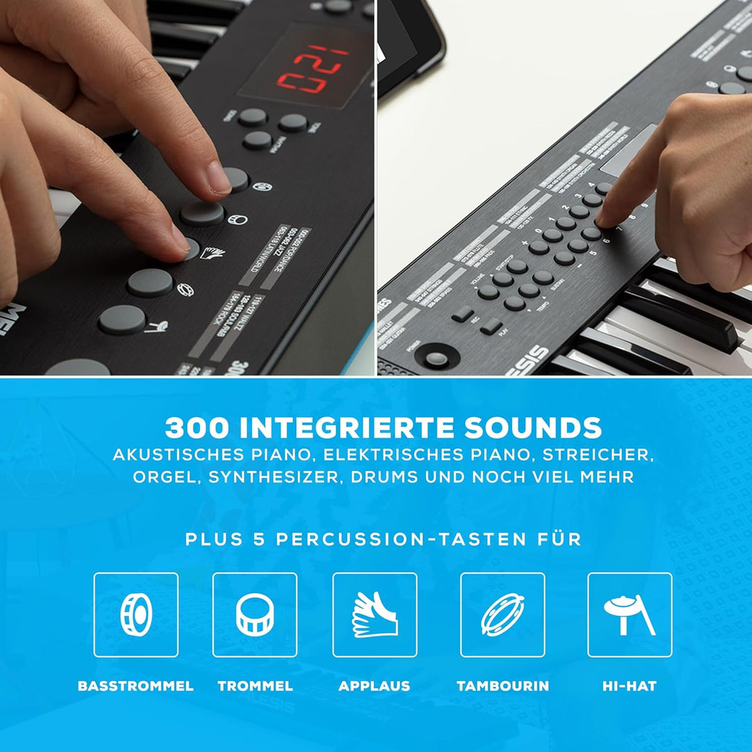 Alesis Melody 32 – Tragbares 32-Tasten Mini-Digitalpiano mit eingebauten Lautsprechern, 300 integrie