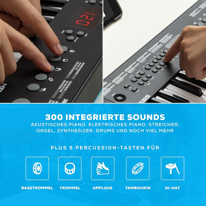 Alesis Melody 32 – Tragbares 32-Tasten Mini-Digitalpiano mit eingebauten Lautsprechern, 300 integrie