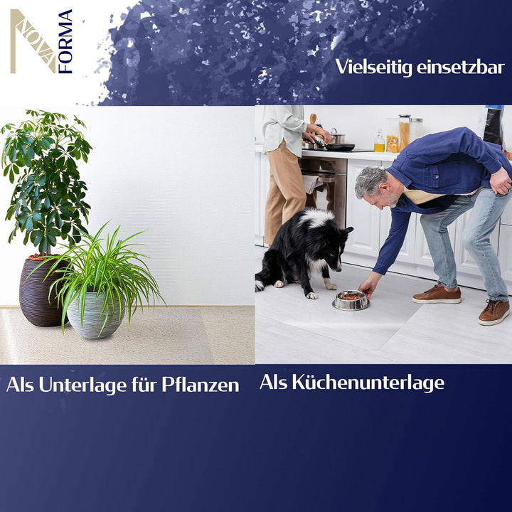 Bodenschutzmatte aus PET - transparente Schutzmatte für Hartböden - 100% recyclebar - nachhaltige Bü