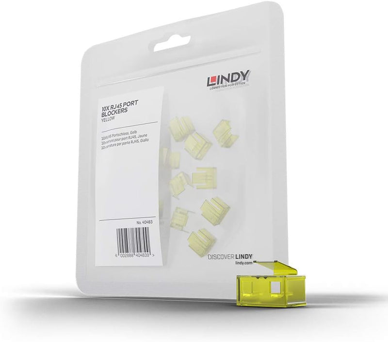 LINDY RJ-45 Port Schloss ohne Schlüssel, 20 Stück gelb gelb 20 Pack Without Key, gelb