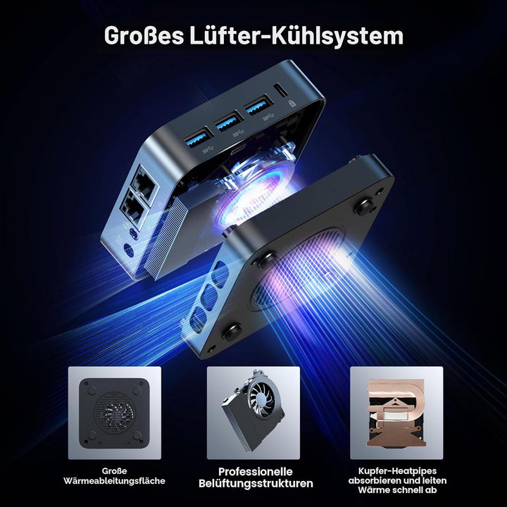 MINIX NEO Z95 Mini PC, Intel 12th Gen N95 (bis zu 3,4 GHz), 16 GB LPDDR5X RAM 512 GB NVMe SSD, Dual