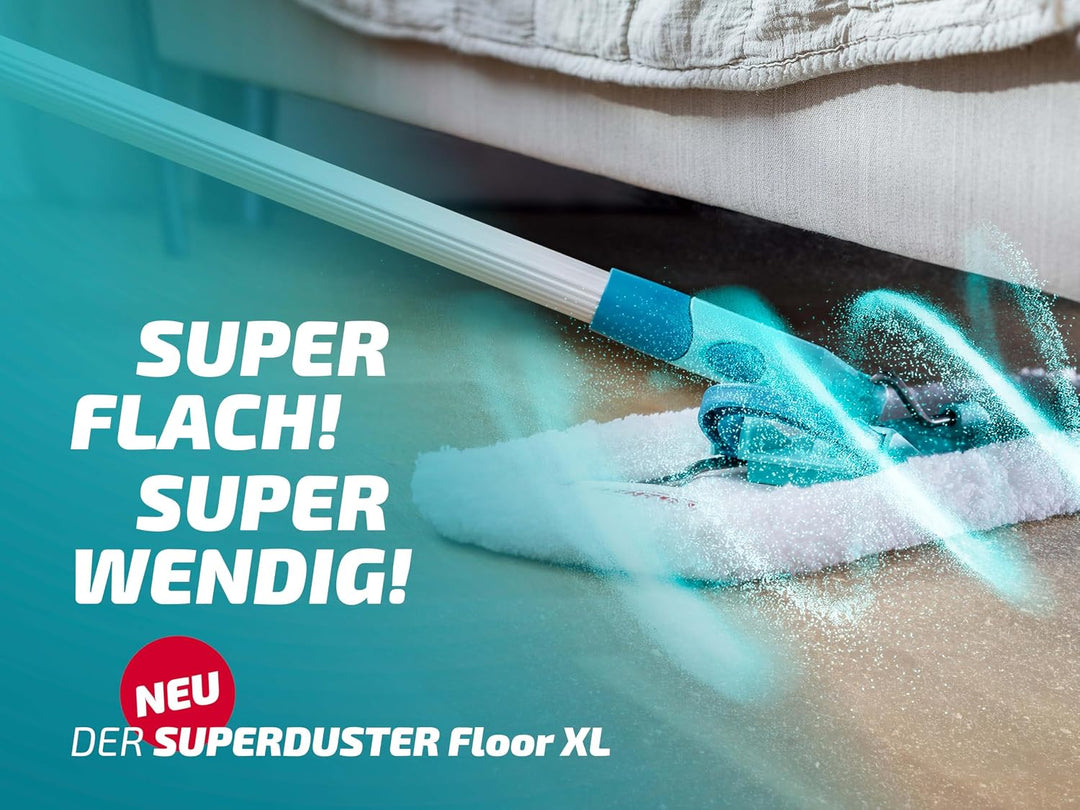 Leifheit SUPERDUSTER Floor XL, waschbarer Staubbezug für Böden, Staubwischer Boden mit Mikrofaser Be