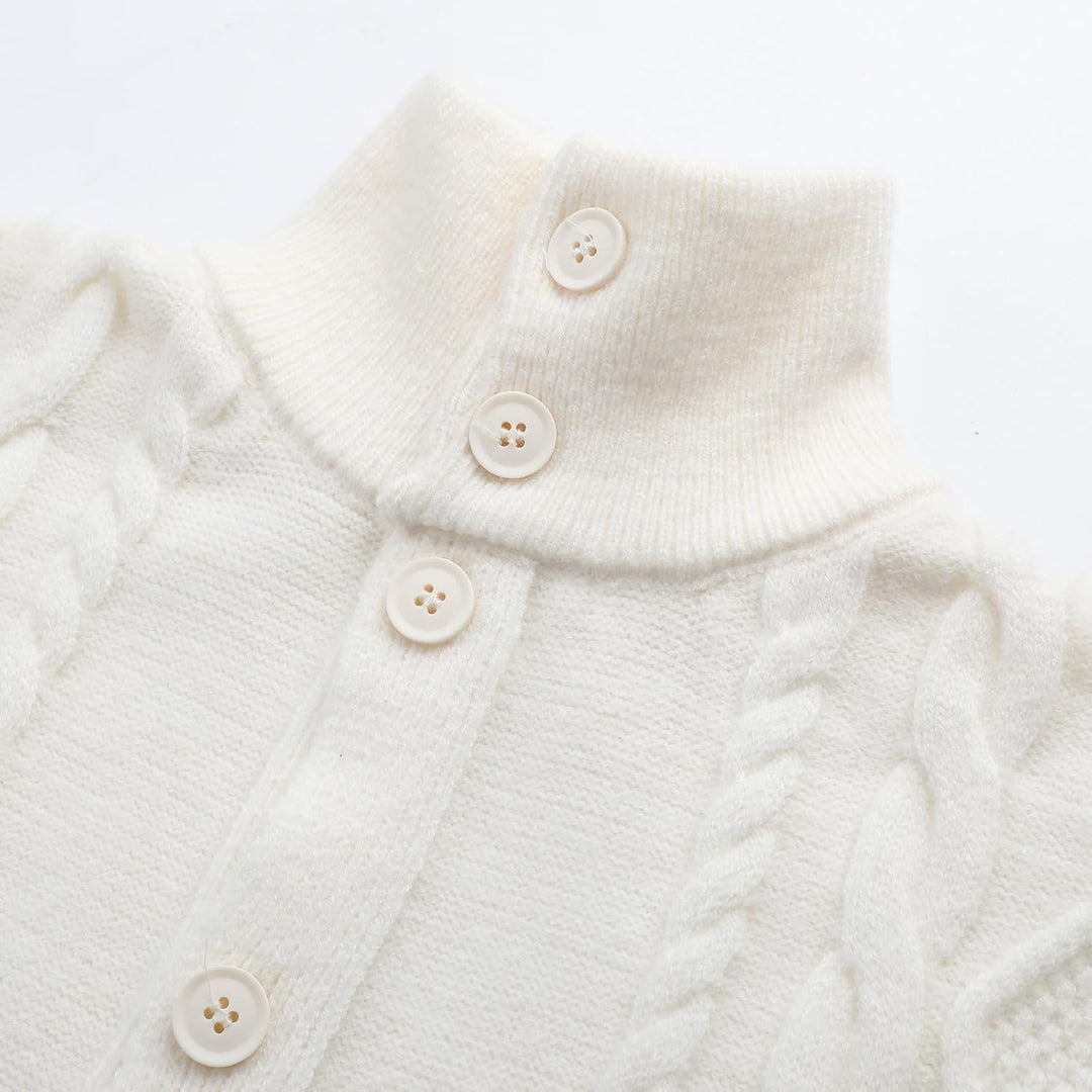 Pullover für Herren Rollkragen Strickjacke Strickpullover Gestrickte Knöpfe Twisted Thermal Langarm