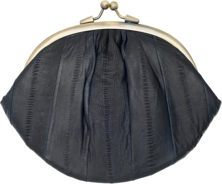 Becksöndergaard Granny Geldbörse Damen mittelgross - Retro Geldbeutel aus Aal-Leder 18x13 cm - Münzf