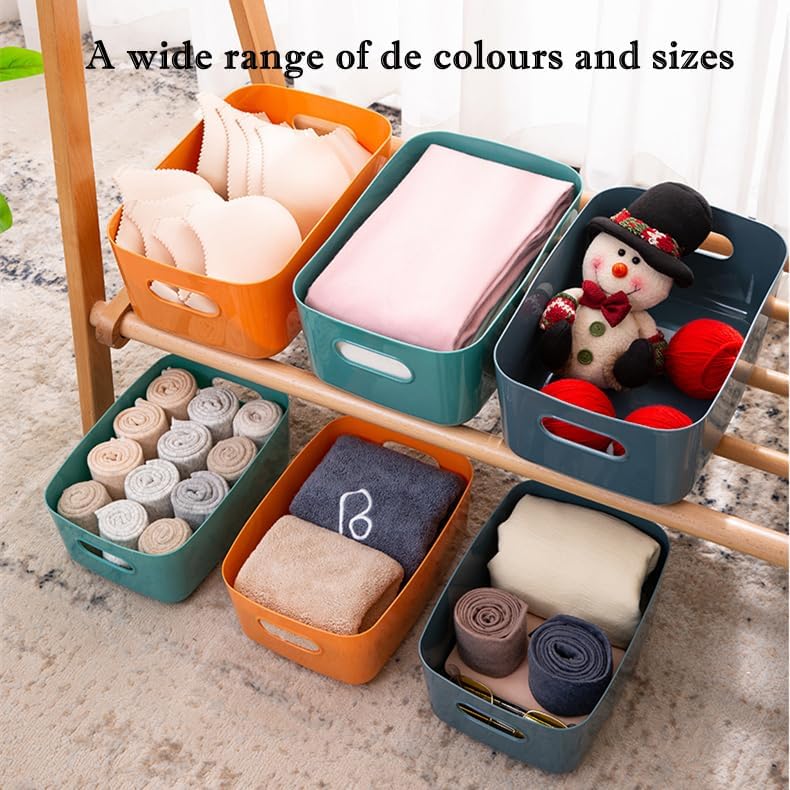 NCRGB 7 Gross Aufbewahrungsbox Kunststoff Aufbewahrungskorb mit Griffen 30×20×12cm,Badezimmer Küchen