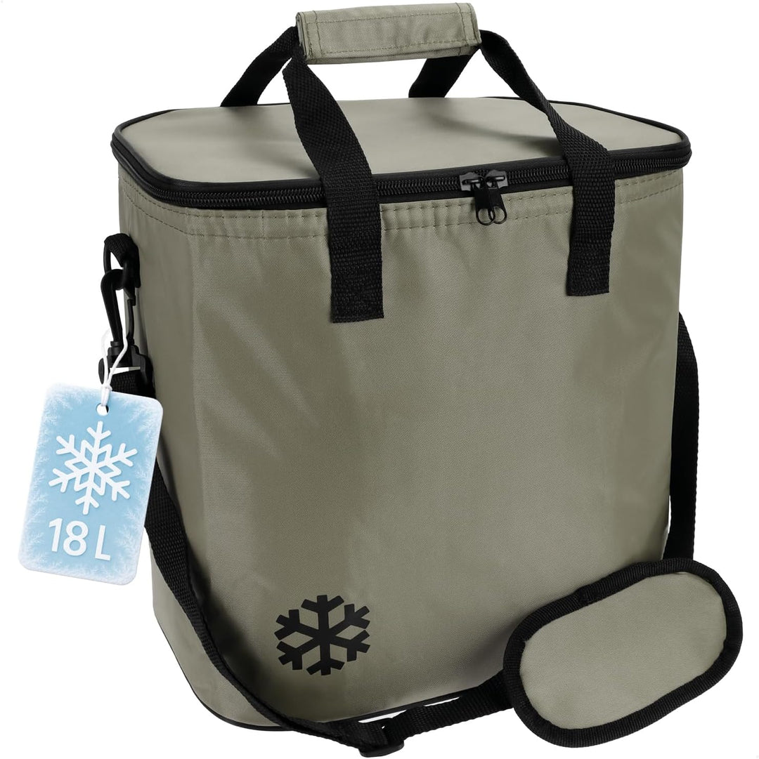 com-four® Kühltasche - Klassische Faltbare Thermo-Kühlbox - Isoliertasche für Picknick, Camping, Out