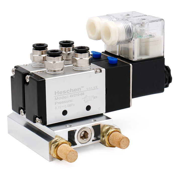 Heschen Elektrisches pneumatisches Doppel-Magnetventil, 4V210-08, AC24V, PT1/4-Zoll-Anschluss, 5-Weg