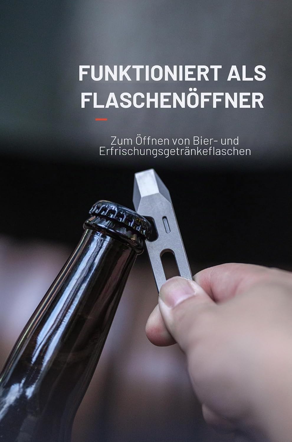 KEEPO LINK Titan EDC Brecheisen Multitool, 4-in-1 Hebelwerkzeug mit Flaschenöffner, Sechskantschlüss