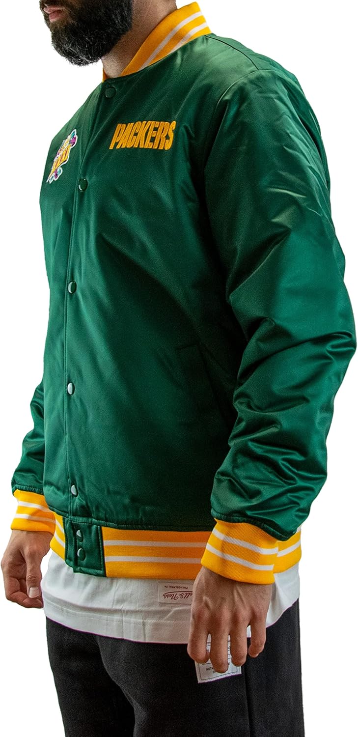 Mitchell & Ness NFL Heavyweight Satin Jacket M Green Bay Packers - Dark Green, M Green Bay Packers -