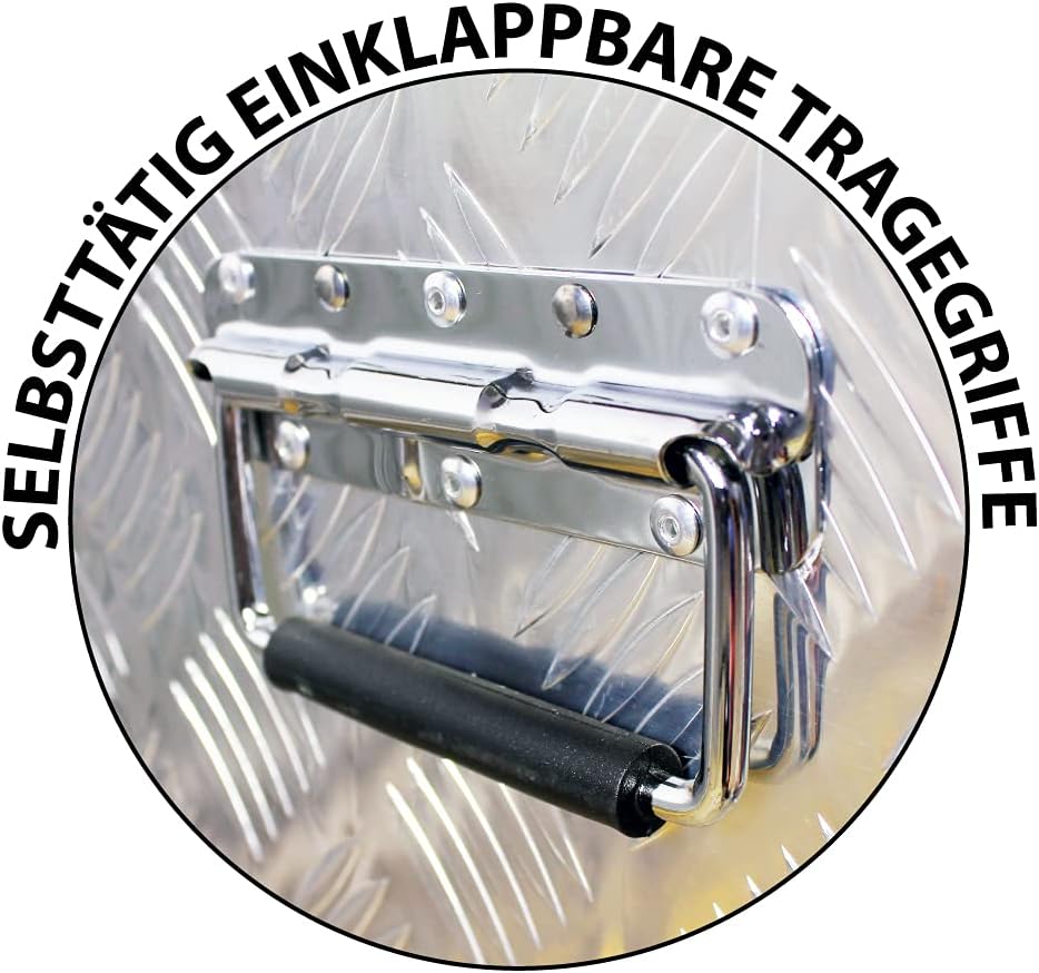 Trucky Truckbox, Deichselbox Aluminium, Anhängerbox 15 Grössen, Werkzeugkiste mit Schloss und Schlüs