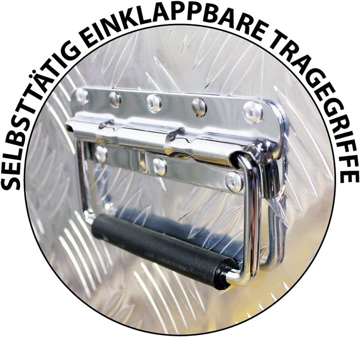 Trucky Truckbox, Deichselbox Aluminium, Anhängerbox 15 Grössen, Werkzeugkiste mit Schloss und Schlüs