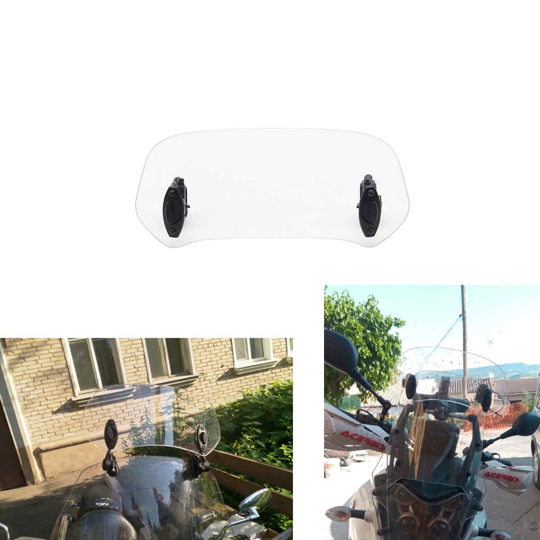 Motorrad Windschutzscheibe Universal Clamp-On Variable Windschutzscheibe Spoiler Extension (Transpar