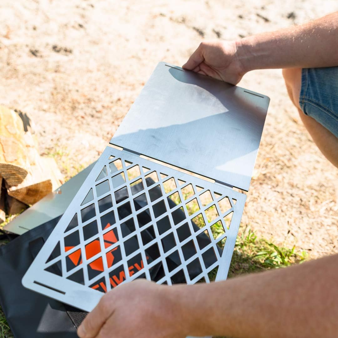 FENNEK 4 FIRE | steckbares Zubehör für Feuerschale FENNEK Hexagon | Grillplatte, Plancha, Grillrost