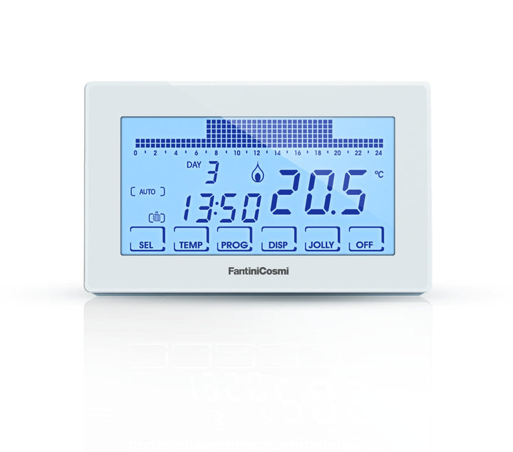 Fantini Cosmi CH180 Thermostat Touchscreen Hintergrundbeleuchtung, weiss, CH180-230V, 230 voltsV, 23