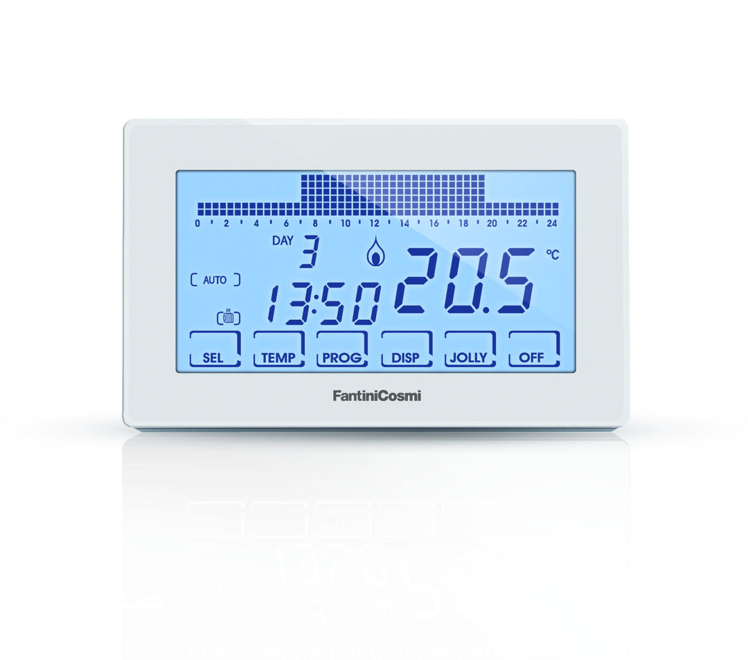 Fantini Cosmi CH180 Thermostat Touchscreen Hintergrundbeleuchtung, weiss, CH180-230V, 230 voltsV, 23