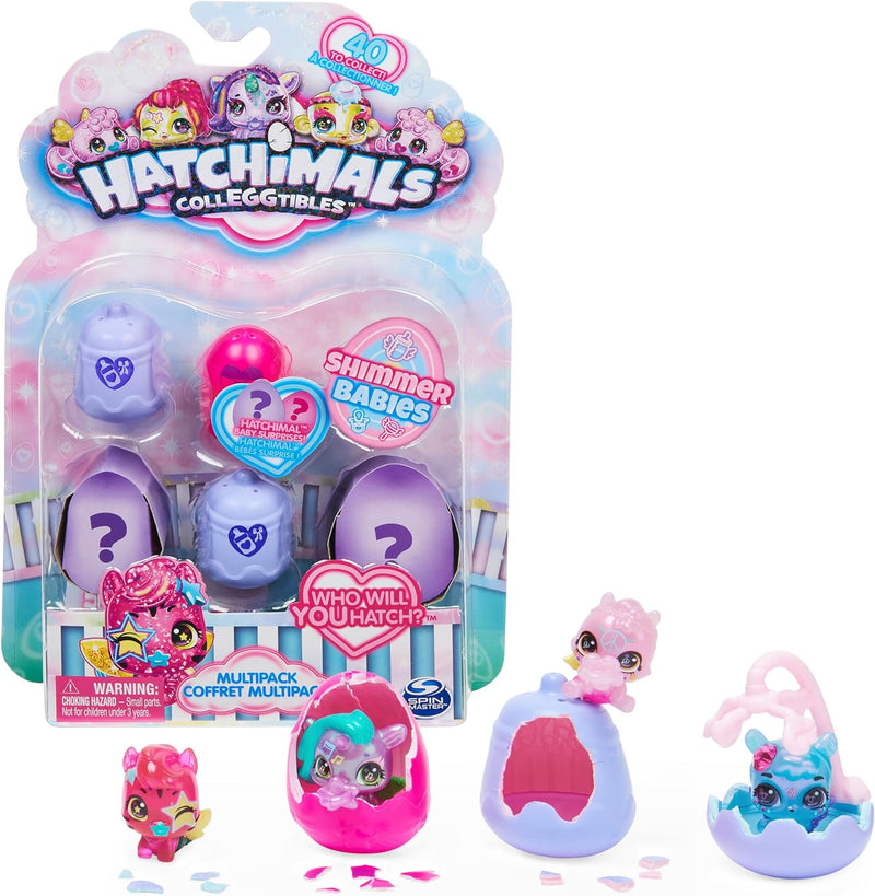 Hatchimals CollEGGtibles Shimmer Babies Multipack - mit 4 niedlichen Figuren und Baby-Überraschung,